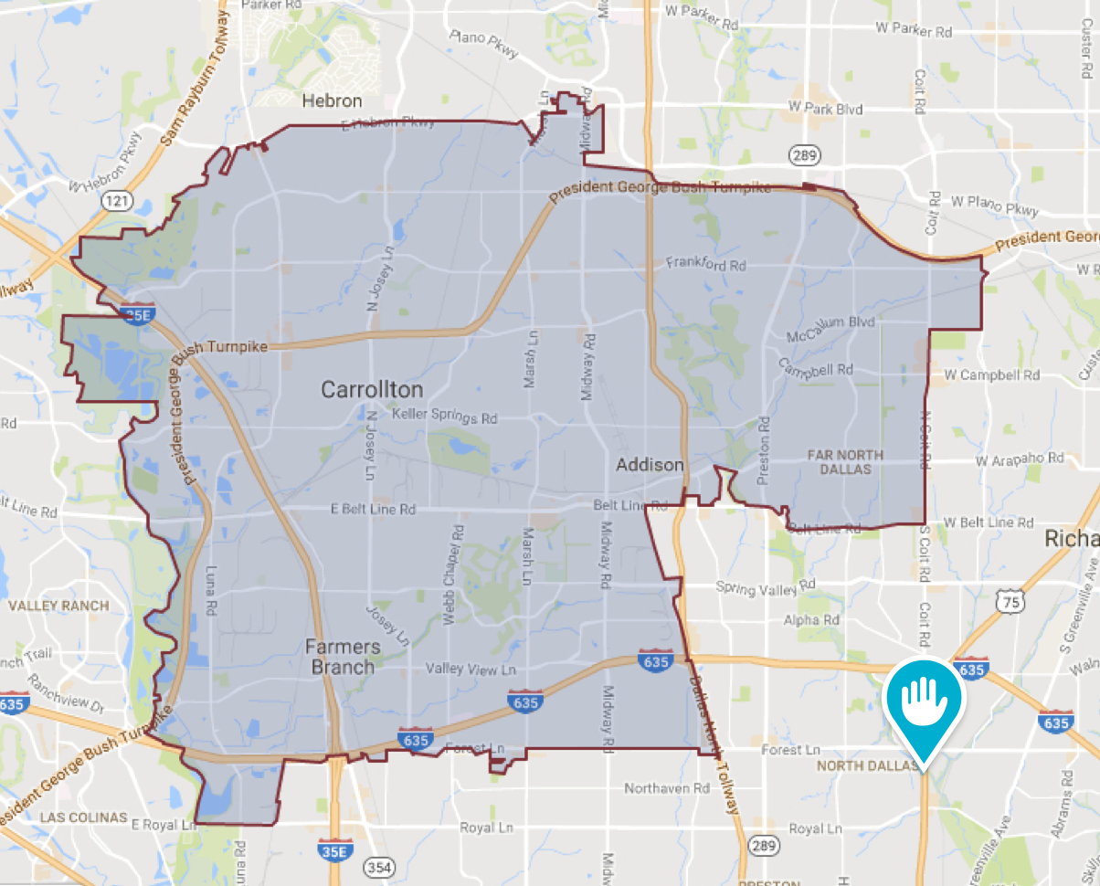 MoreHands Carrollton Maid Service Map