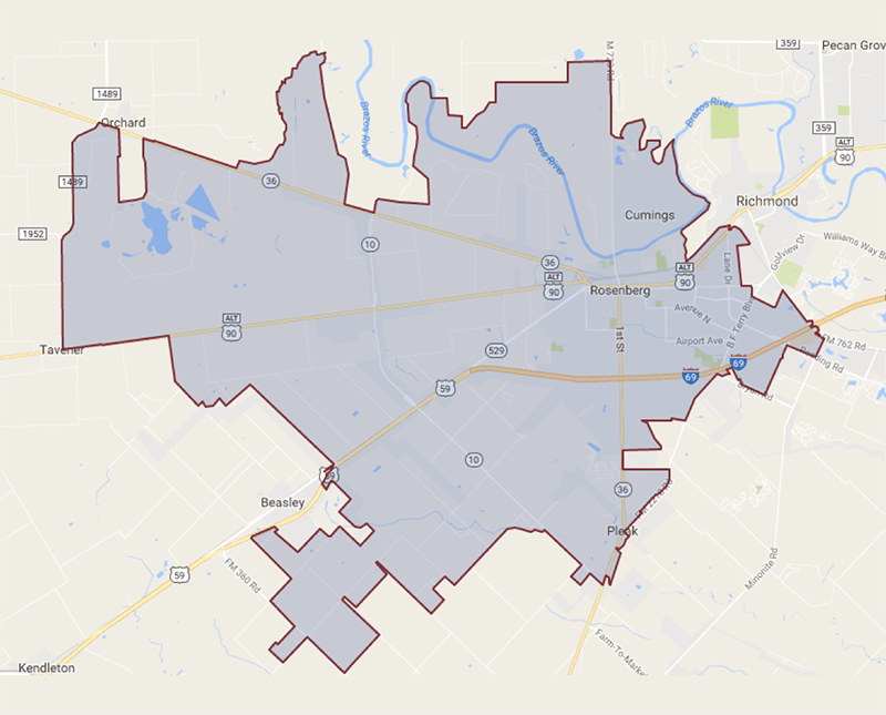 MoreHands Richmond & Rosenberg Maid Service Map